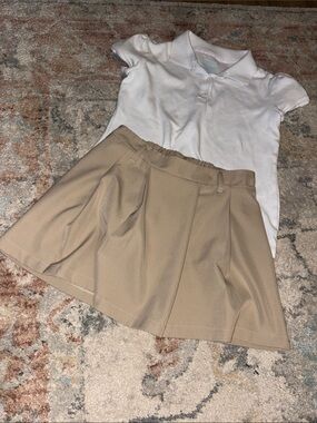 Girls Uniform Khaki skort and White polo